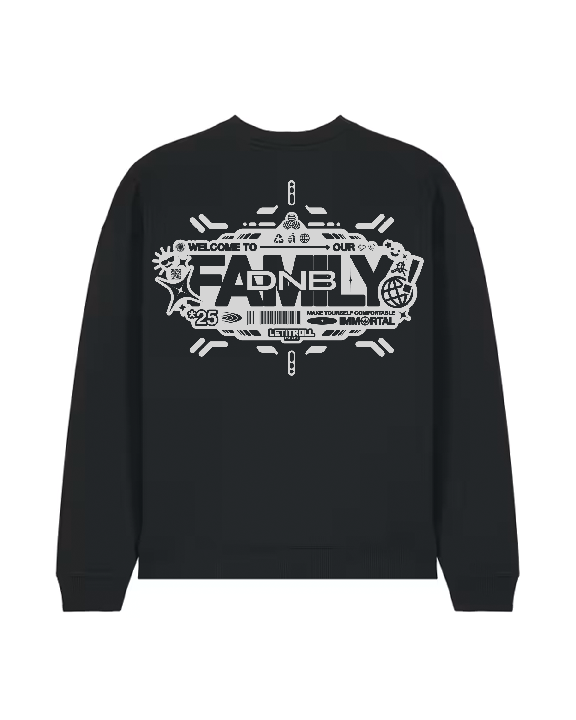 LETITROLL Mikina DNB Family Black