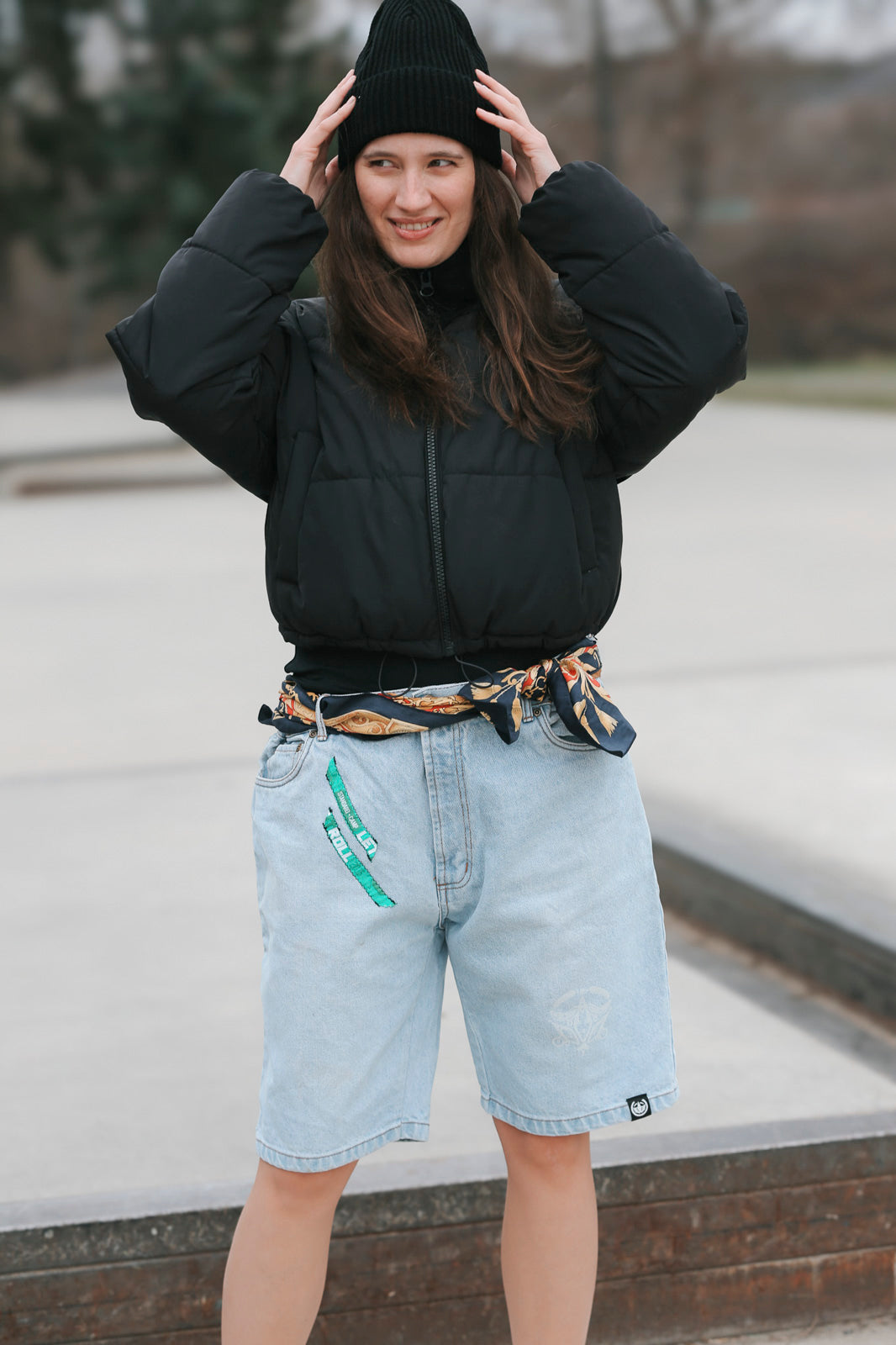LETITROLL × Ultravagant Upcycle Denim Kraťasy 01