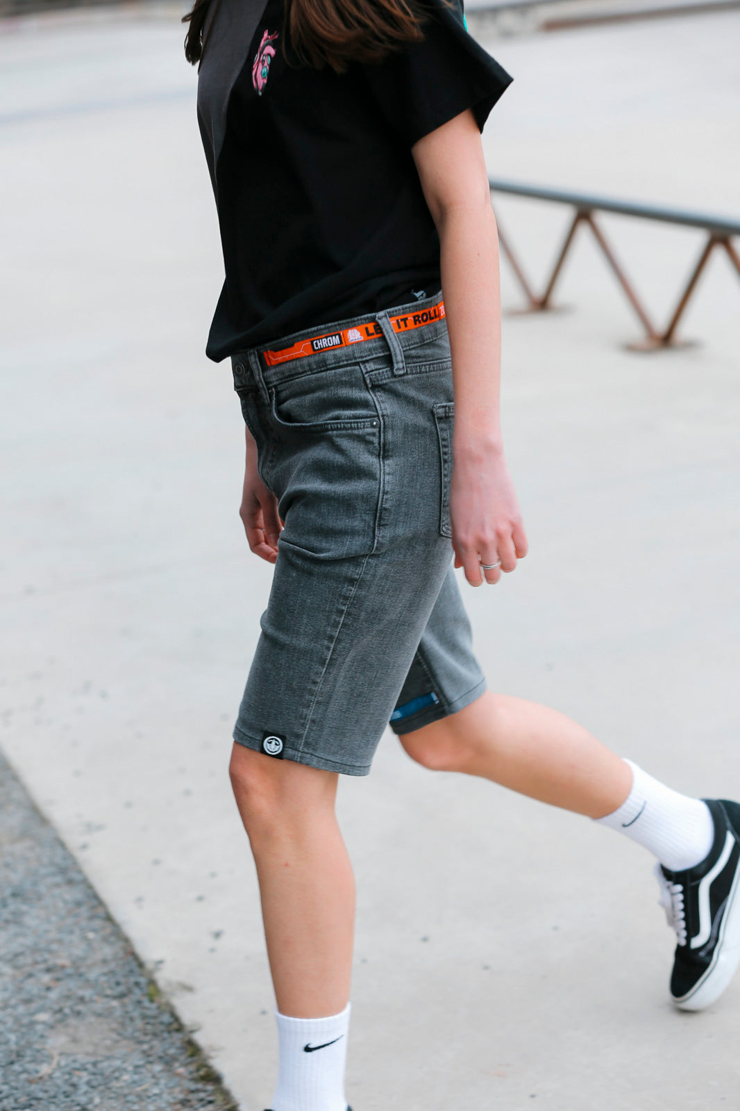LETITROLL × Ultravagant Upcycle Denim Kraťasy Gray