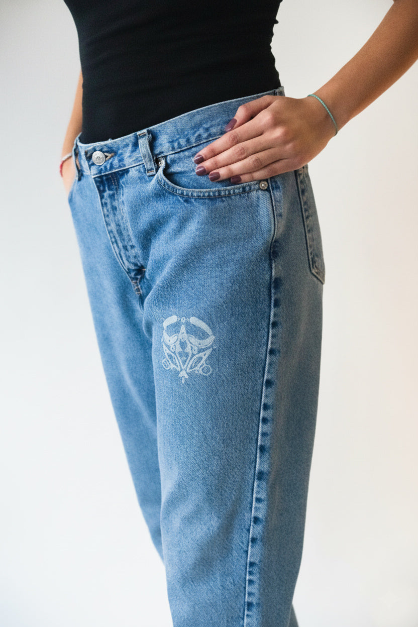 Denim Kalhoty LETITROLL x Ultravagant / č.77 / Tommy Hilfiger upcycle