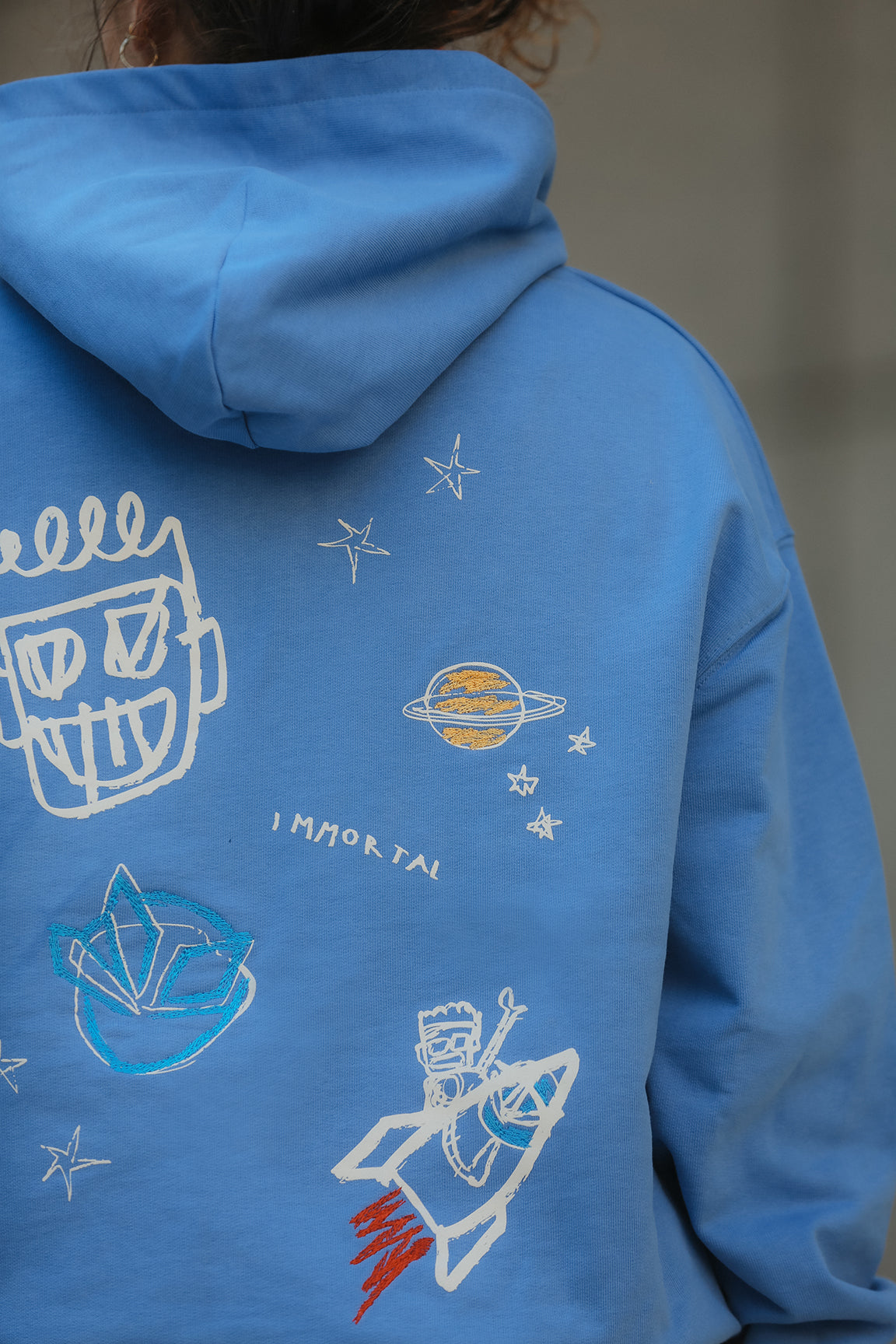 LETITROLL MIKINA ART WORK BY WILD LINES TATTOO BLUE  Hoodie
