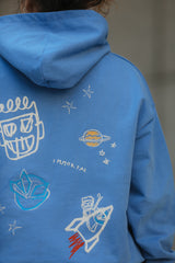 LETITROLL MIKINA ART WORK BY WILD LINES TATTOO BLUE  Hoodie