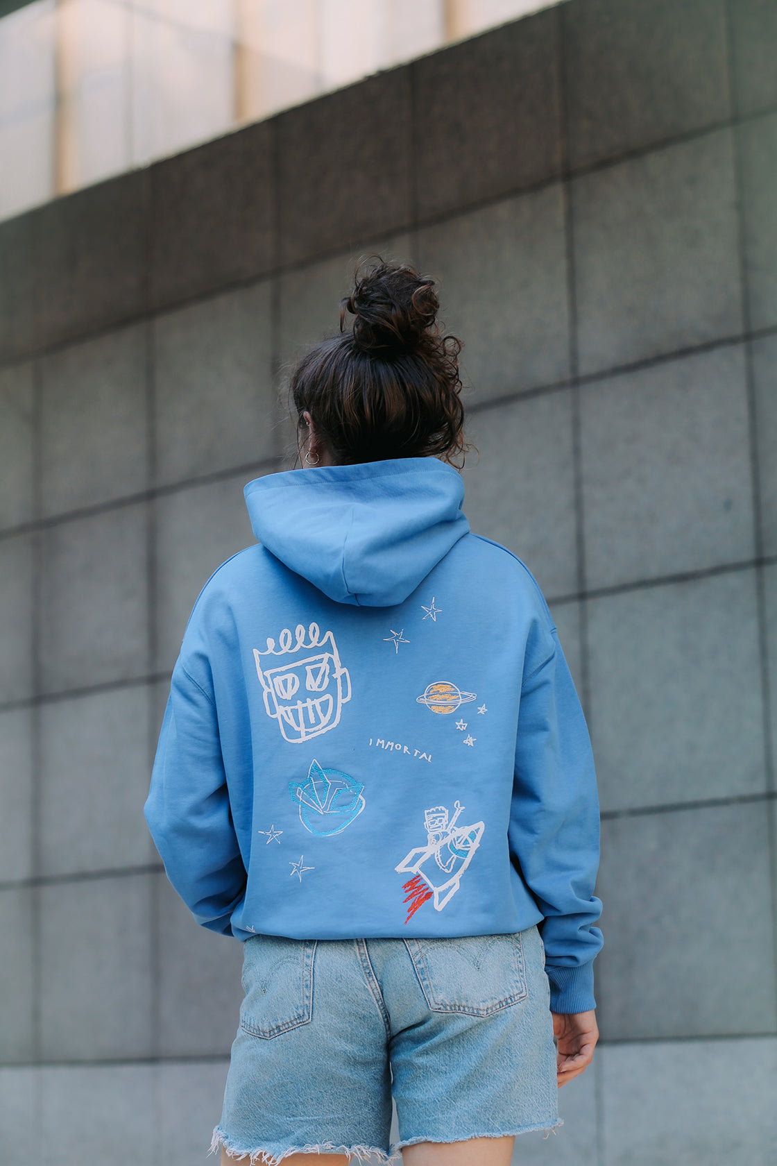 LETITROLL MIKINA ART WORK BY WILD LINES TATTOO BLUE  Hoodie