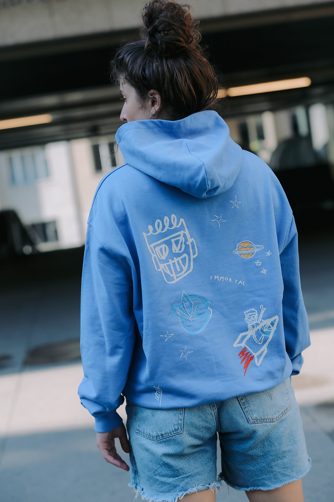 LETITROLL MIKINA ART WORK BY WILD LINES TATTOO BLUE  Hoodie