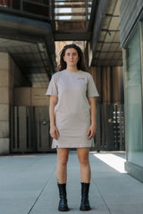 LETITROLL EMBROIDERED DAY DRESS BEIGE