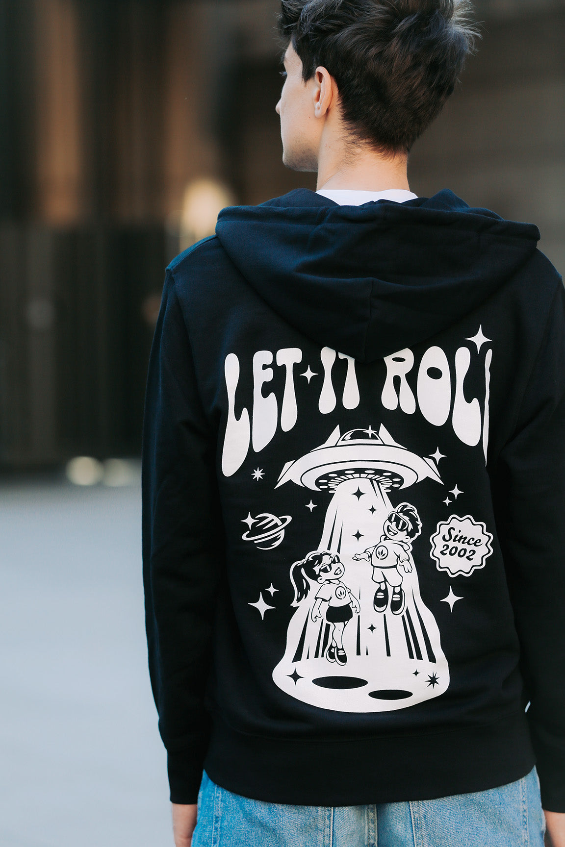 LETITROLL HOODIE INTO SPACE BLACK Zip sweatshirt