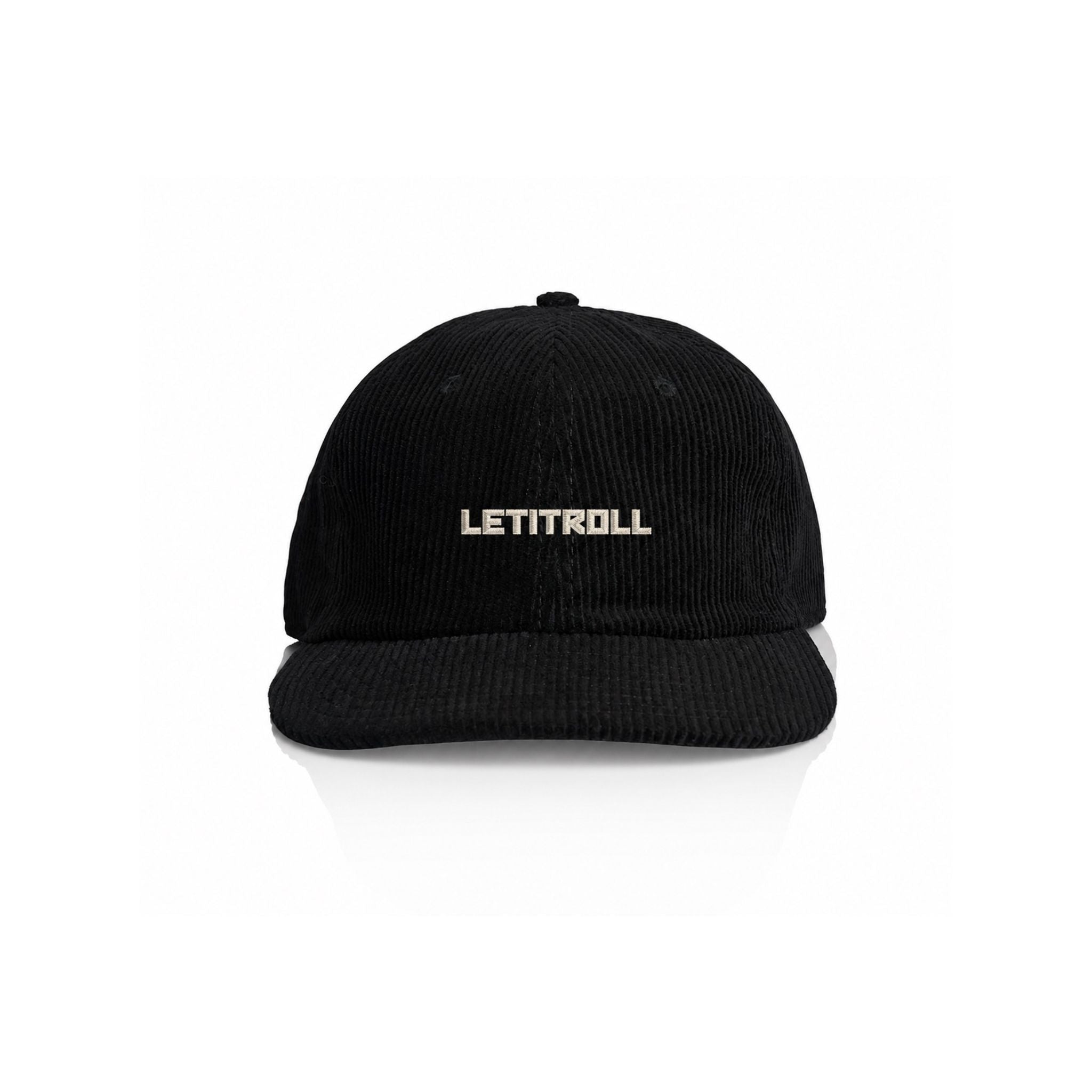 LETITROLL CORDUROY CAP WITH EMBROIDERY BLACK