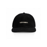 LETITROLL CORDUROY CAP WITH EMBROIDERY BLACK