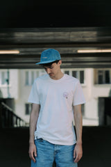 LETITROLL CORDUROY CAP WITH EMBROIDERY STEAL BLUE