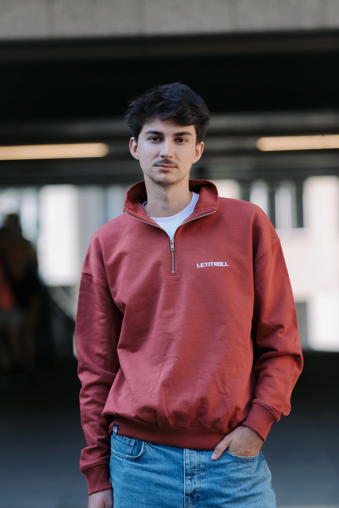 LETITROLL BASIC TROYER MIKINA ČERVENÁ