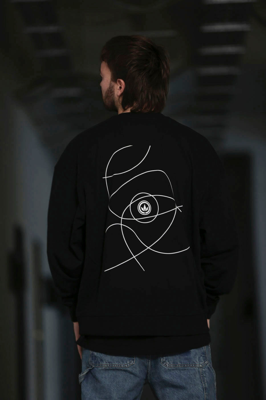 LETITROLL Mikina Orbith Crewneck Black
