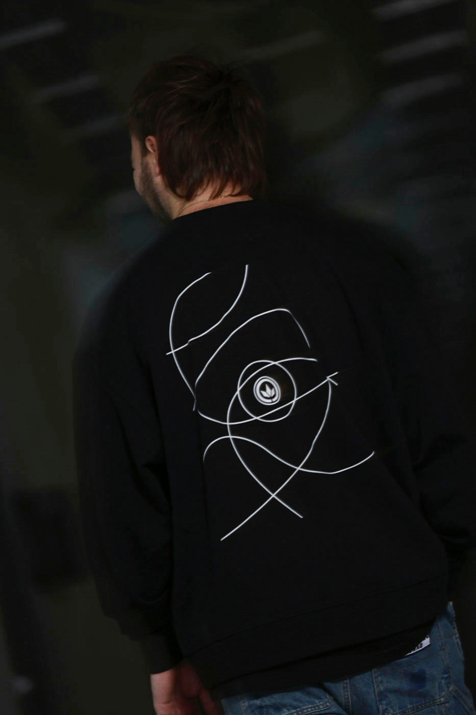 LETITROLL Mikina Orbith Crewneck Black