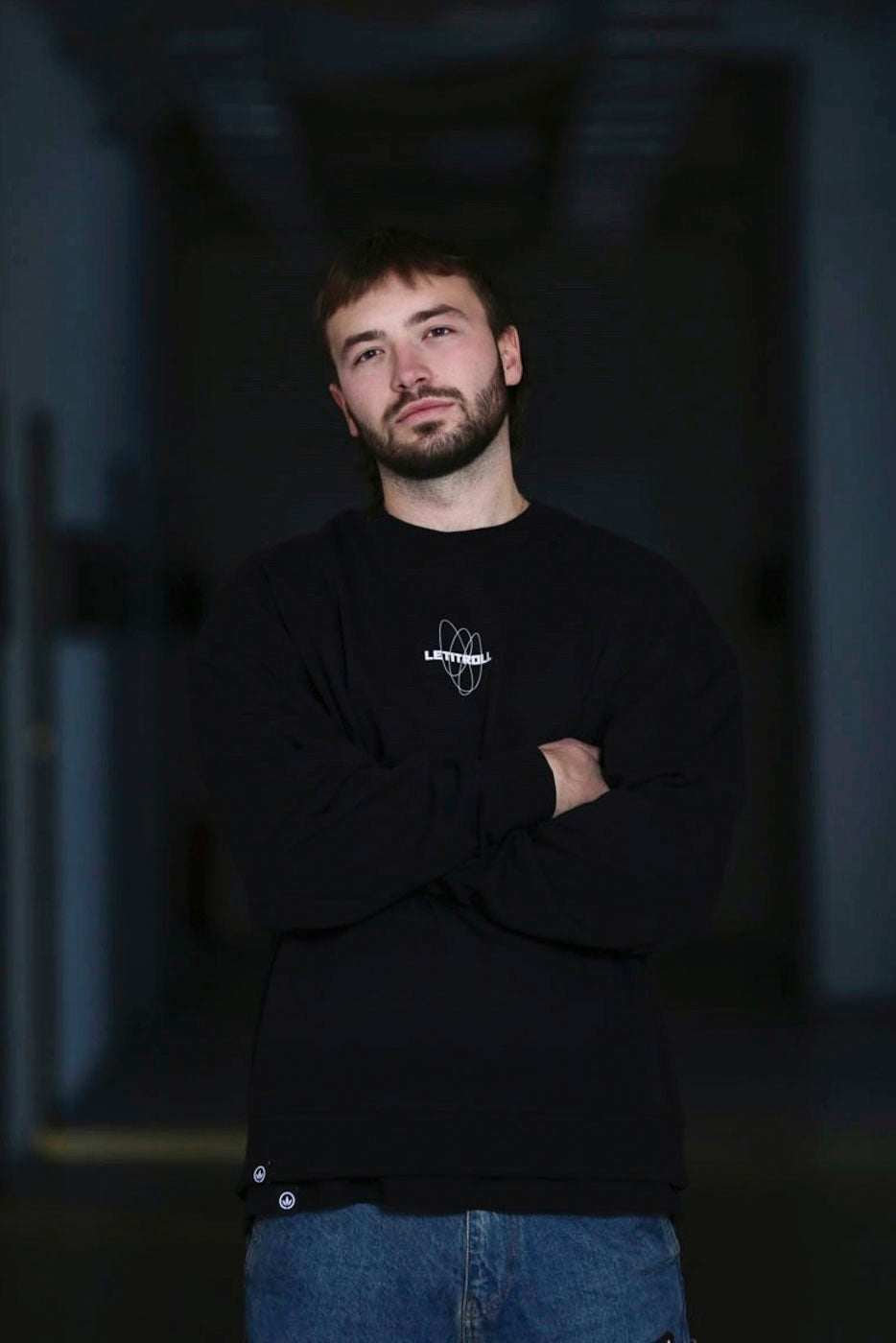 LETITROLL Mikina Orbith Crewneck Black
